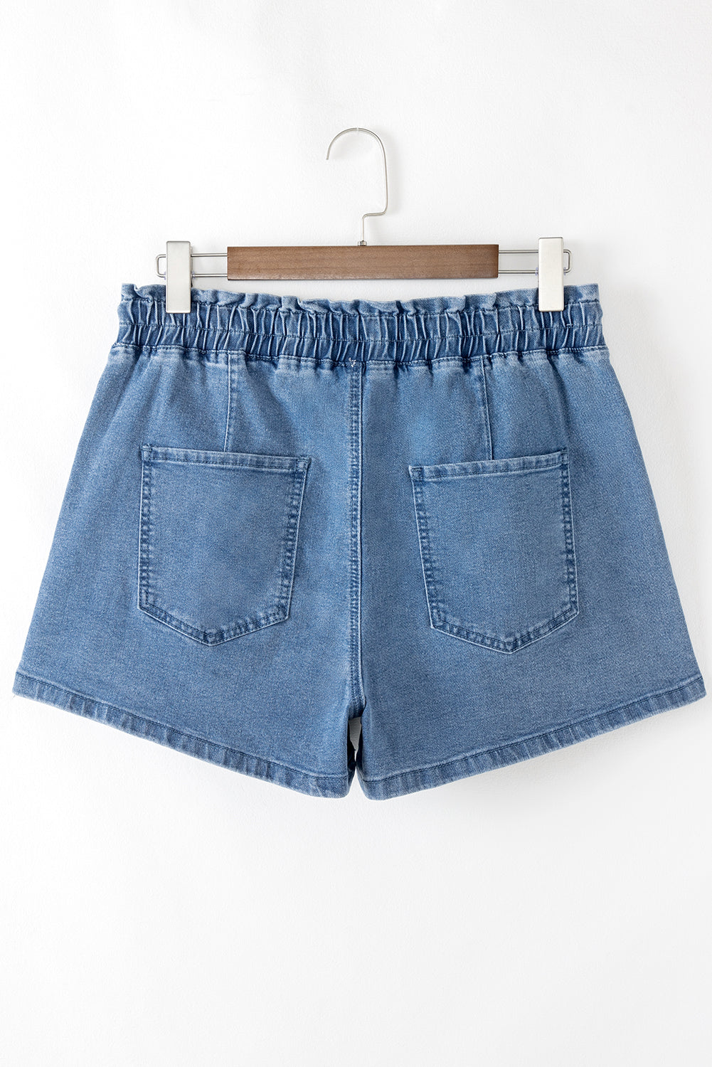 Braelynn Drawstring High Waist Casual Denim Shorts from Threaded Pear
