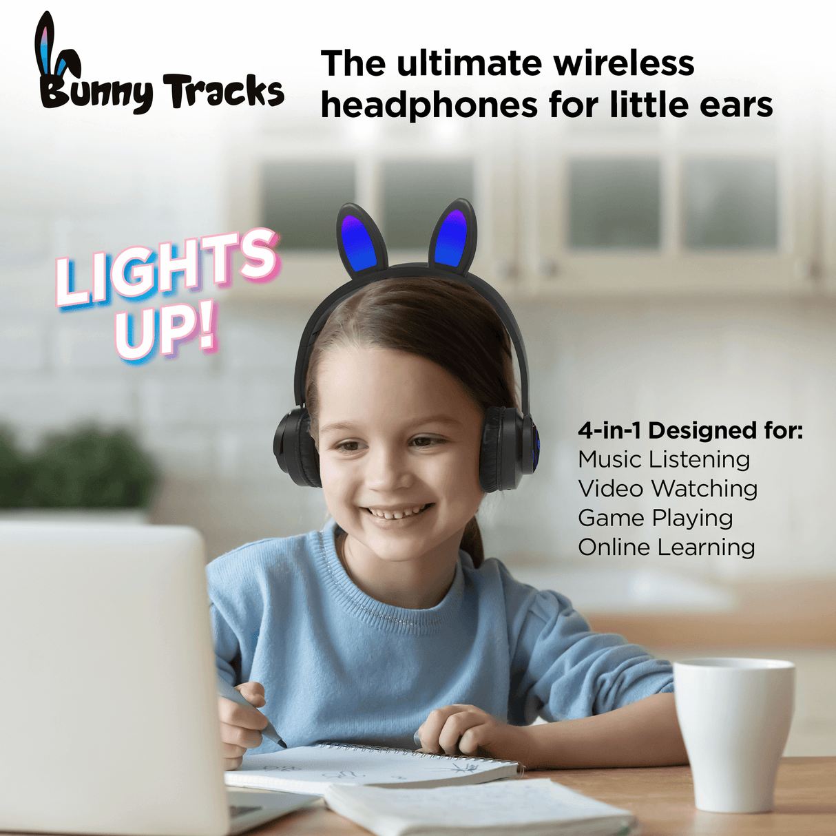 HyperGear Bunny Tracks Wireless Light-Up Headphones from Jupiter Gear Home