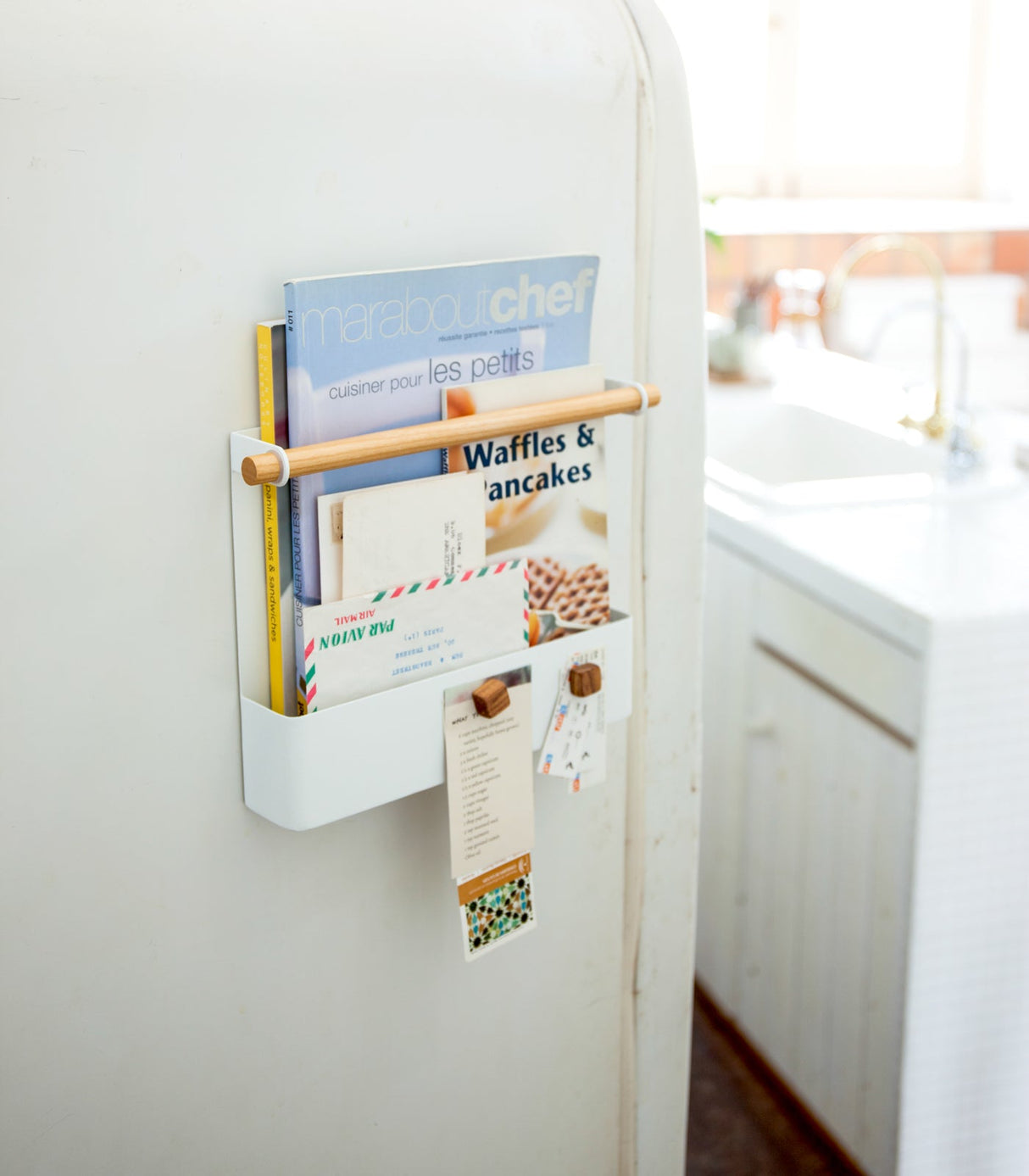 Magnetic Storage Pocket - Steel + Wood from Yamazaki Home