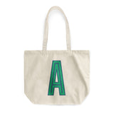 Canvas Tote - Single Initial - Navy Green -  from CB Studio