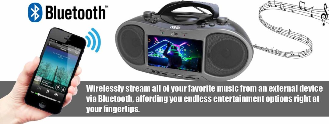 Naxa 7" Bluetooth® DVD Boombox (NDL-256) from Jupiter Gear Home