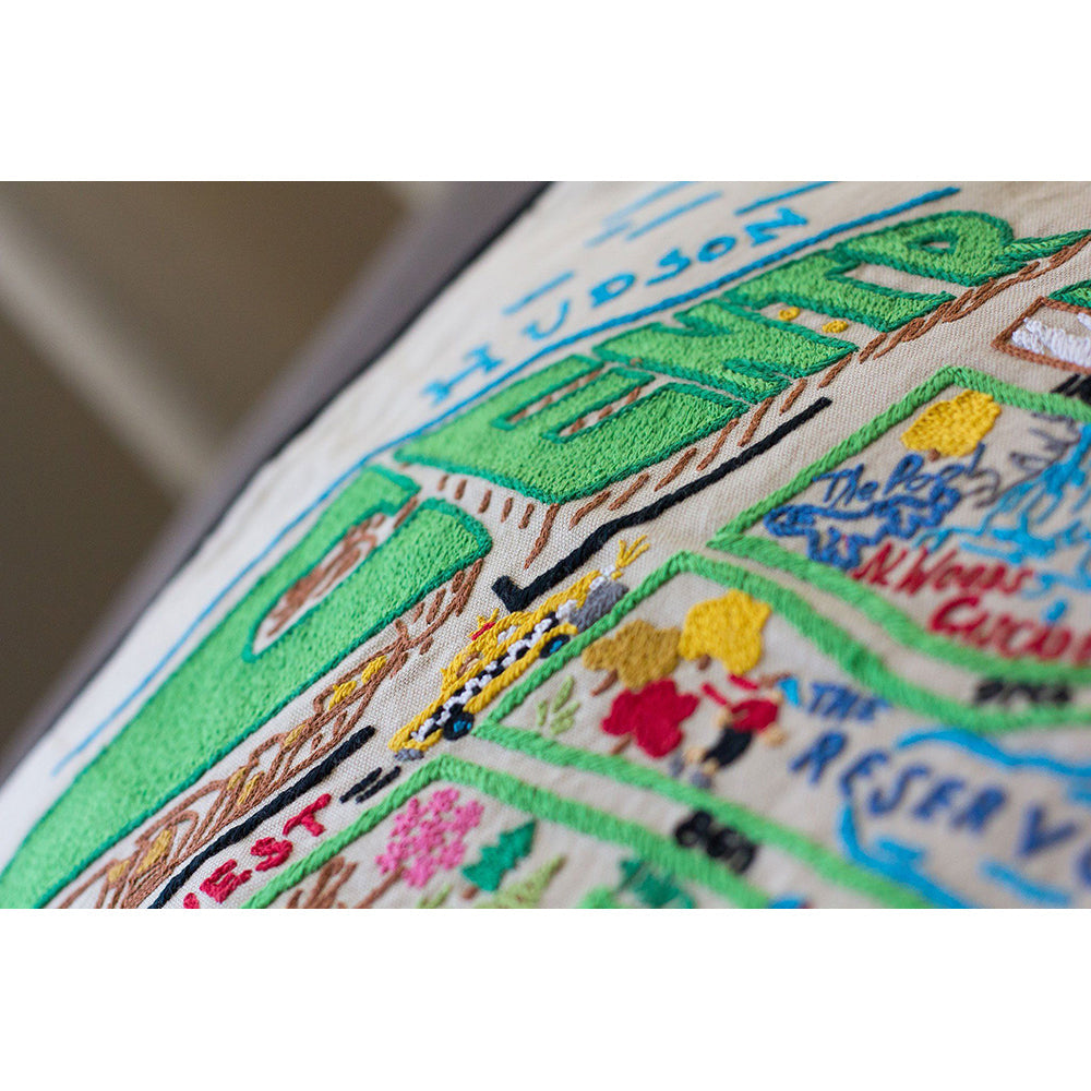 Central Park Hand-Embroidered Pillow from Quirks!