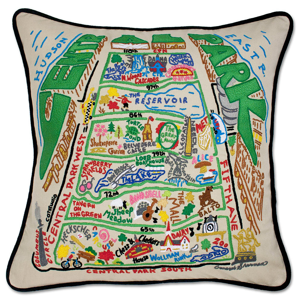 Central Park Hand-Embroidered Pillow from Quirks!