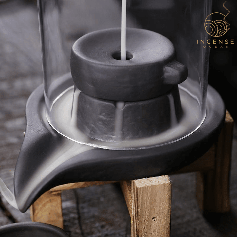 Ceramic Waterfall Incense Burner with Cover from incenseocean