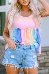Haley Striped Tied Shoulder Tank Top From Threaded Pear