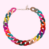 Rainbow Acrylic Chain Necklace from Medusa's Makeup