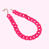 Neon Pink Acrylic Chain Necklace from Medusa's Makeup
