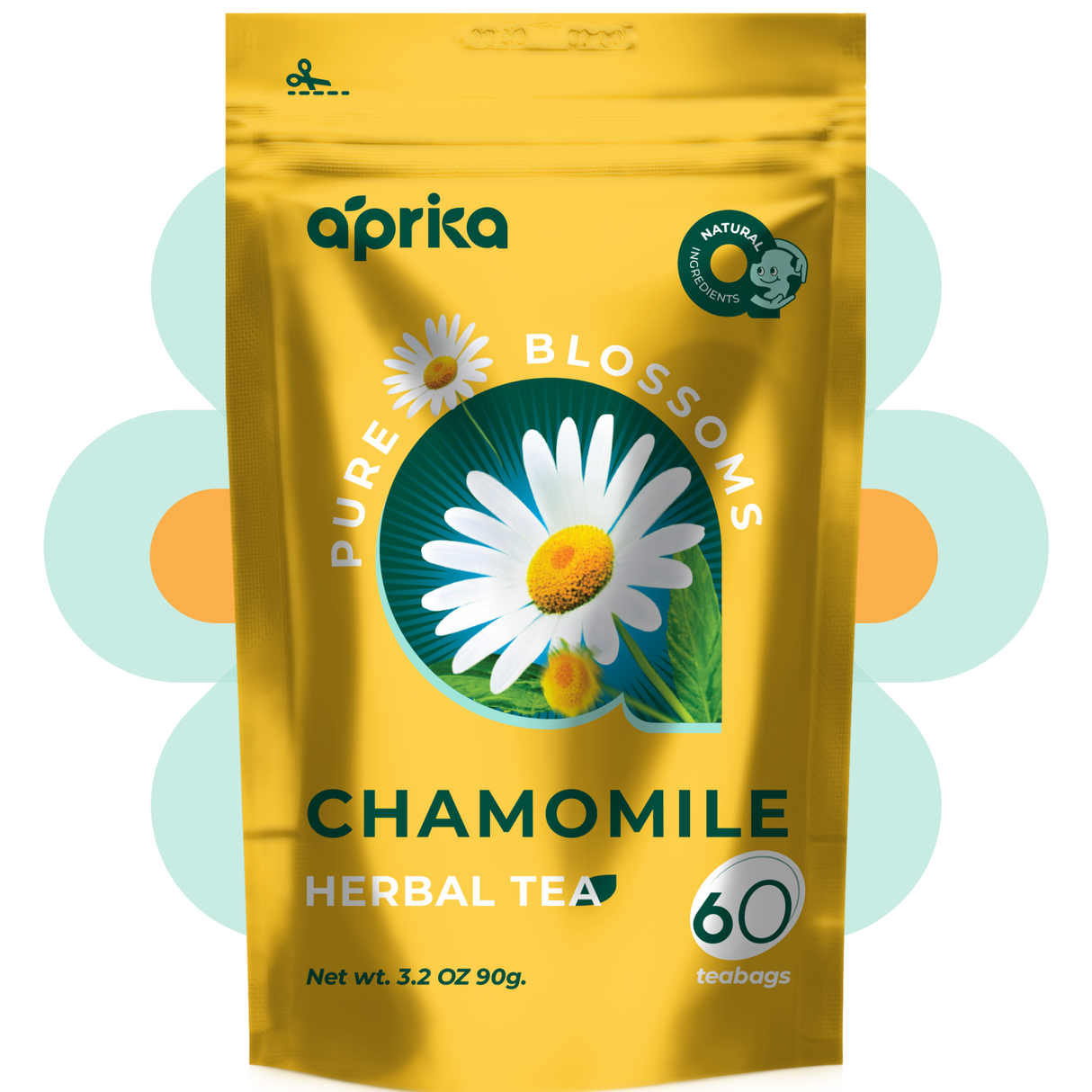 100% Pure Chamomile Herbal Tea, 60 Bags from Aprika Life
