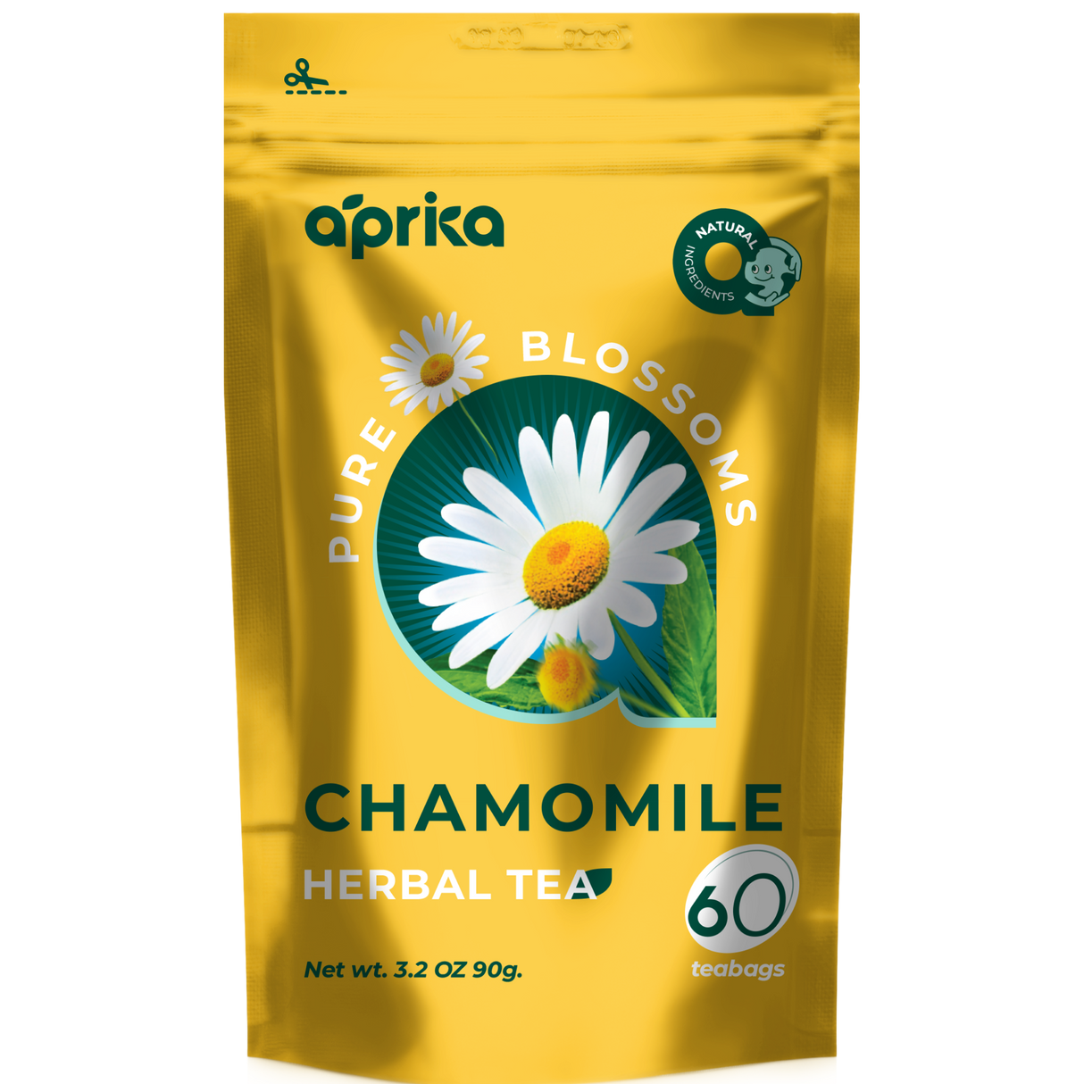 100% Pure Chamomile Herbal Tea, 60 Bags from Aprika Life