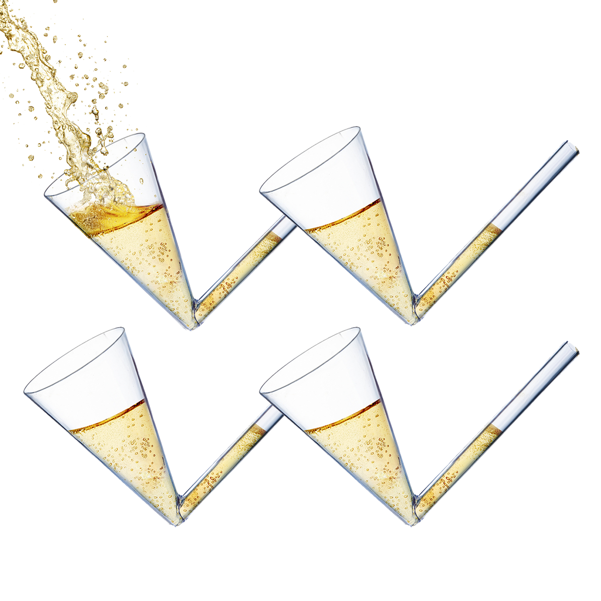 Champagne Shooter - Chug Flutes Guzzler Glasses Unique Gifts for Bachelorette Party Favors & White Elephant Gifts, Drinking Games - Bubbly Champagnes Prosecco & More Bong Style, Reusable Acrylic 4pk from The Wine Savant