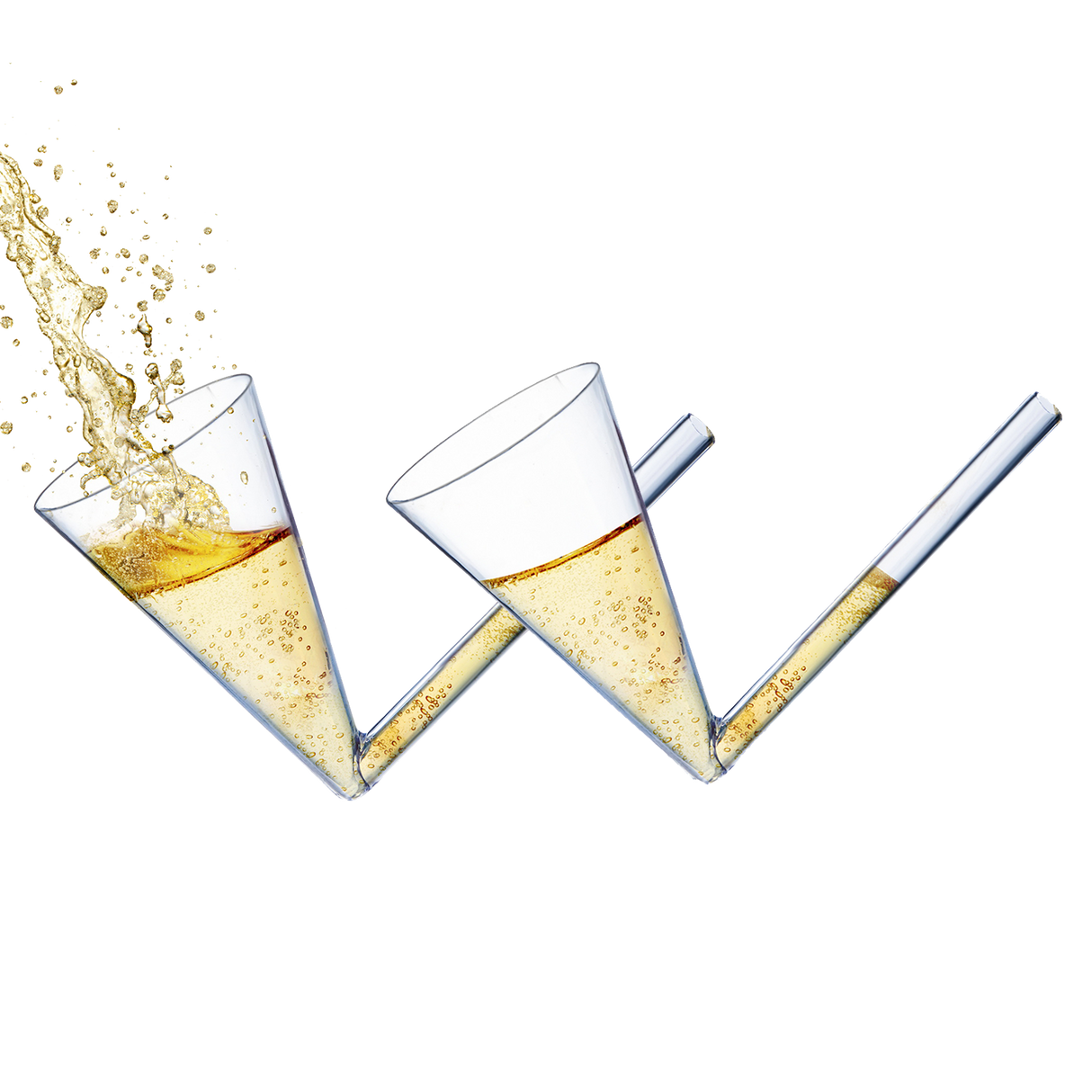 Champagne Shooter - Chug Flutes Guzzler Glasses Unique Gifts for Bachelorette Party Favors & White Elephant Gifts, Drinking Games - Bubbly Champagnes Prosecco & More Bong Style, Reusable Acrylic 2pk from The Wine Savant