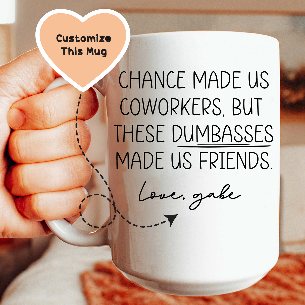 Chance Made Us Coworkers Custom Mug from Peachy Sunday