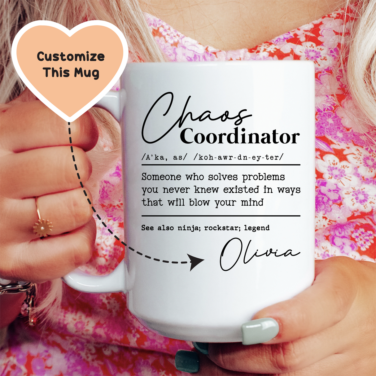 Chaos Coordinator Custom Mug from Peachy Sunday