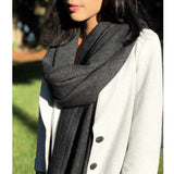 Charcoal Handloom  Cashmere Scarf from SLATE + SALT