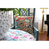 Charleston Hand-Embroidered Pillow from Quirks!
