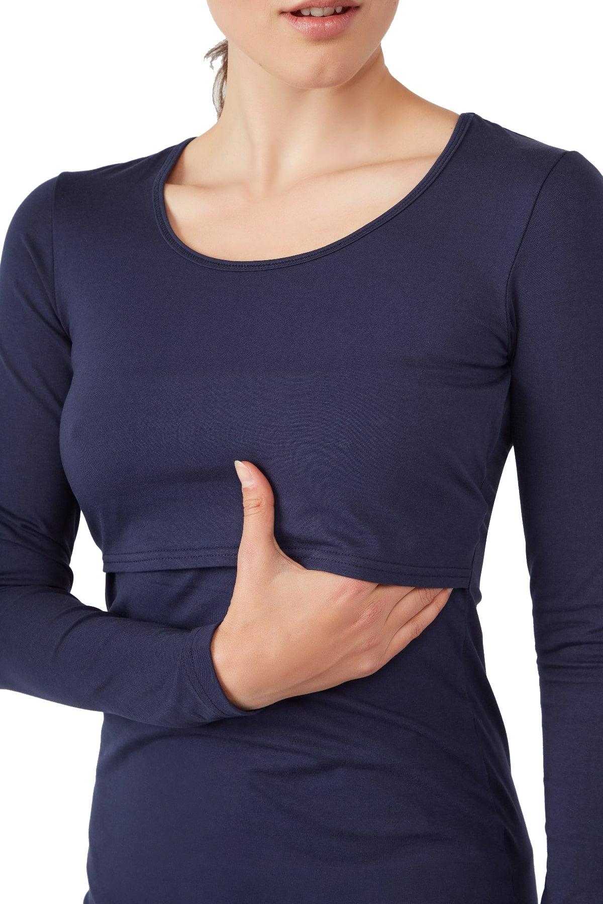 Charlotte Long Sleeves Round Neck Nursing Top from Moderneternity