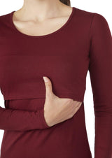 Charlotte Long Sleeves Round Neck Nursing Top from Moderneternity