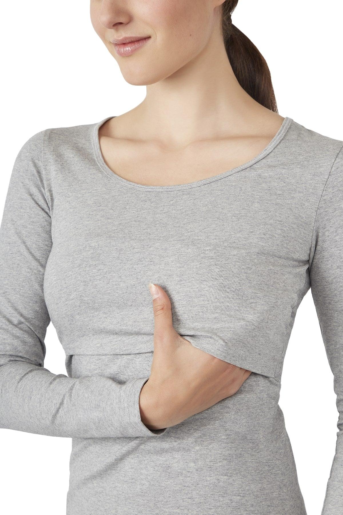 Charlotte Long Sleeves Round Neck Nursing Top from Moderneternity