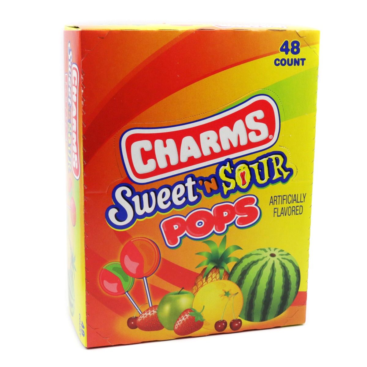 Charms Sweet 'N Sour Lollipops (18g)(48ct) from PETEZ POP WHOLESALE