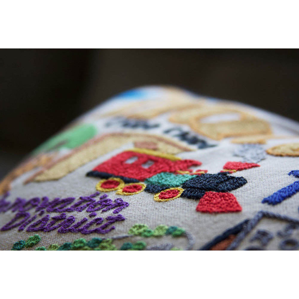 Chattanooga Hand-Embroidered Pillow by CatStudio from Quirks!