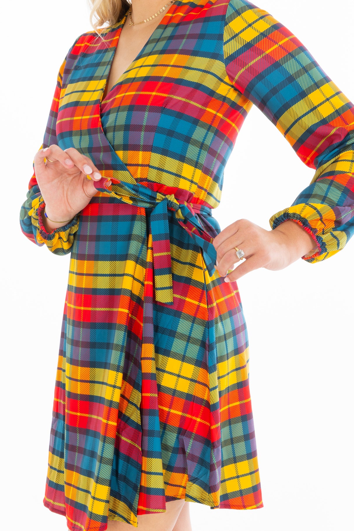 The Apple Cider | Fall Plaid Wrap Dress from Shinesty