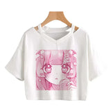 Cherry Blossom Dreams Crop Top – Sweet Manga-Inspired Pink Tee From Kawaii Stop
