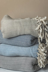 Chevron Oversized Turkish Cotton Throw Blanket – Extra Large, Lightweight, and Stylish from The Bali Market