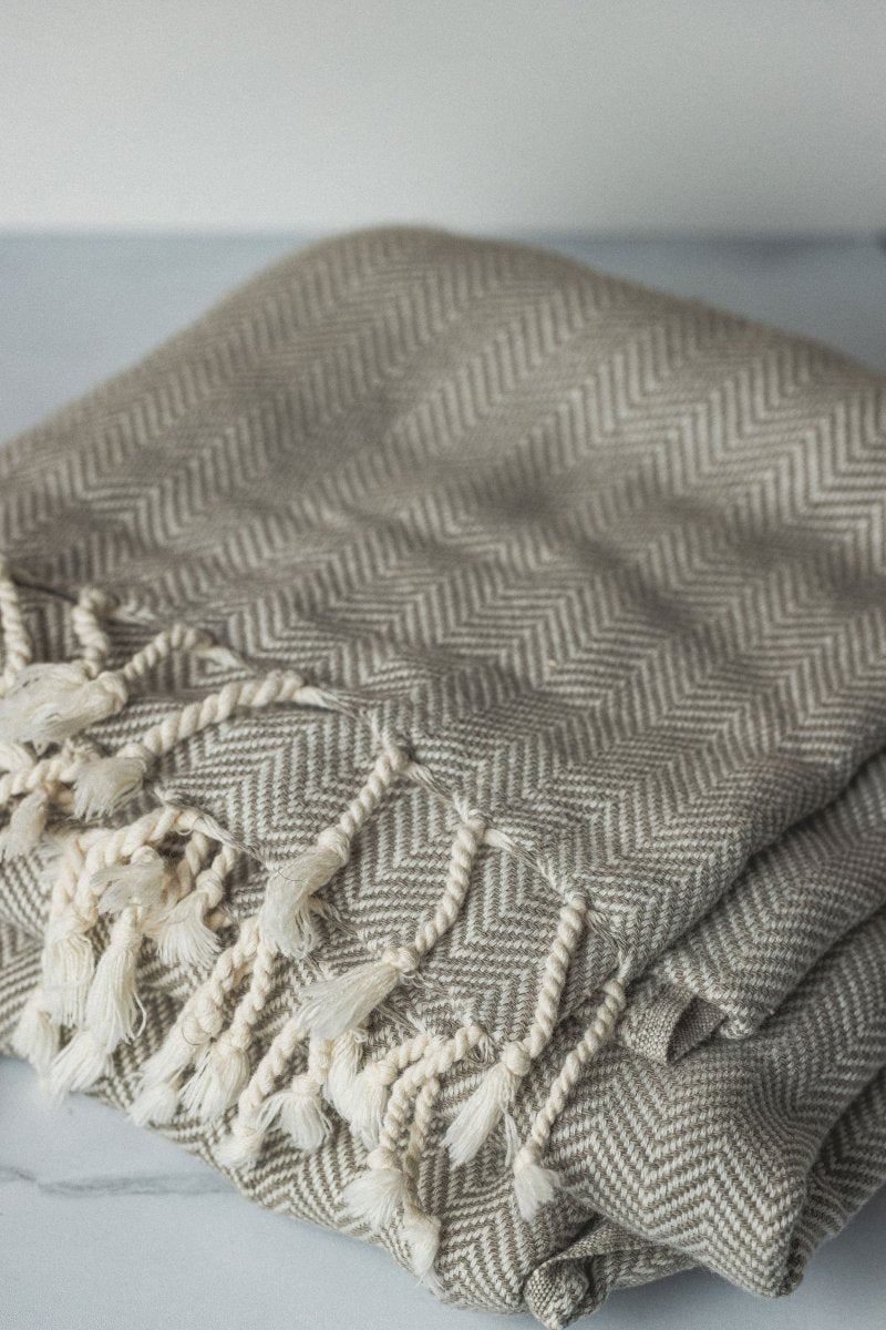 Chevron Oversized Turkish Cotton Throw Blanket – Extra Large, Lightweight, and Stylish from The Bali Market