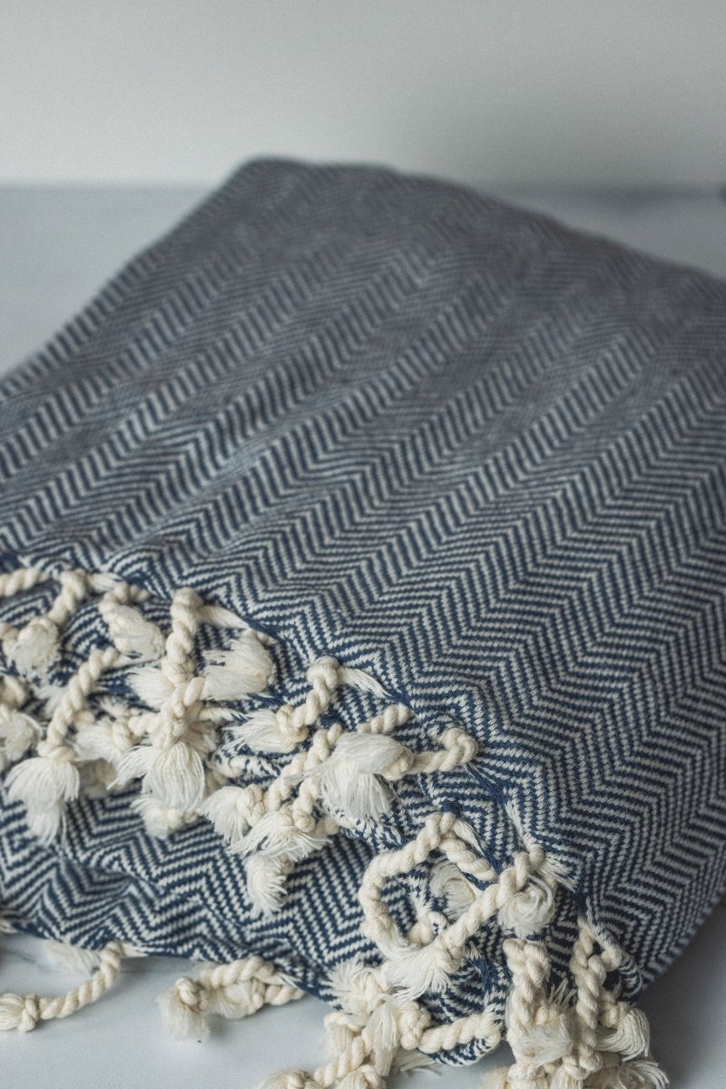 Chevron Oversized Turkish Cotton Throw Blanket – Extra Large, Lightweight, and Stylish from The Bali Market