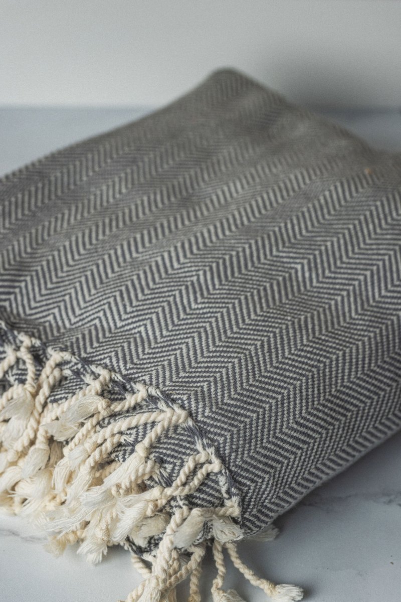 Chevron Oversized Turkish Cotton Throw Blanket – Extra Large, Lightweight, and Stylish from The Bali Market