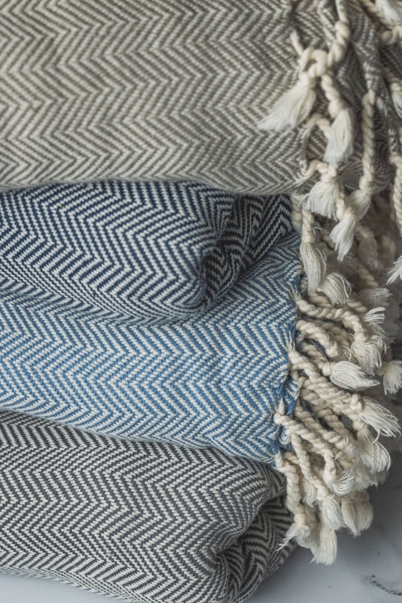 Chevron Oversized Turkish Cotton Throw Blanket – Extra Large, Lightweight, and Stylish from The Bali Market