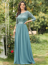 3/4 Sleeve Formal Dress from MsDressly