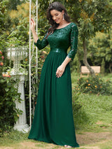 3/4 Sleeve Formal Dress from MsDressly