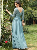 3/4 Sleeve Formal Dress from MsDressly