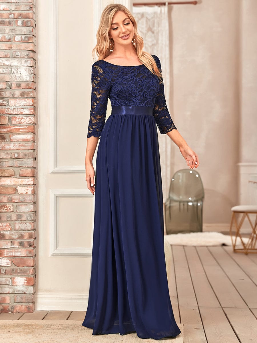 3/4 Sleeve Formal Dress from MsDressly