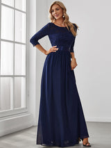 3/4 Sleeve Formal Dress from MsDressly
