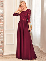 3/4 Sleeve Formal Dress from MsDressly
