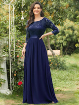 3/4 Sleeve Formal Dress from MsDressly