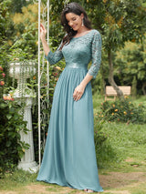 3/4 Sleeve Formal Dress from MsDressly