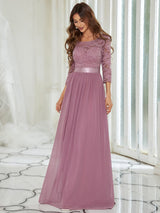 3/4 Sleeve Formal Dress from MsDressly