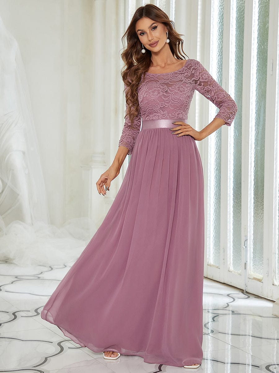 3/4 Sleeve Formal Dress from MsDressly