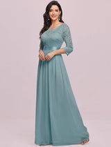 3/4 Sleeve Formal Dress from MsDressly