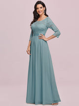 3/4 Sleeve Formal Dress from MsDressly