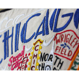 Chicago Hand-Embroidered Pillow by CatStudio from Quirks!