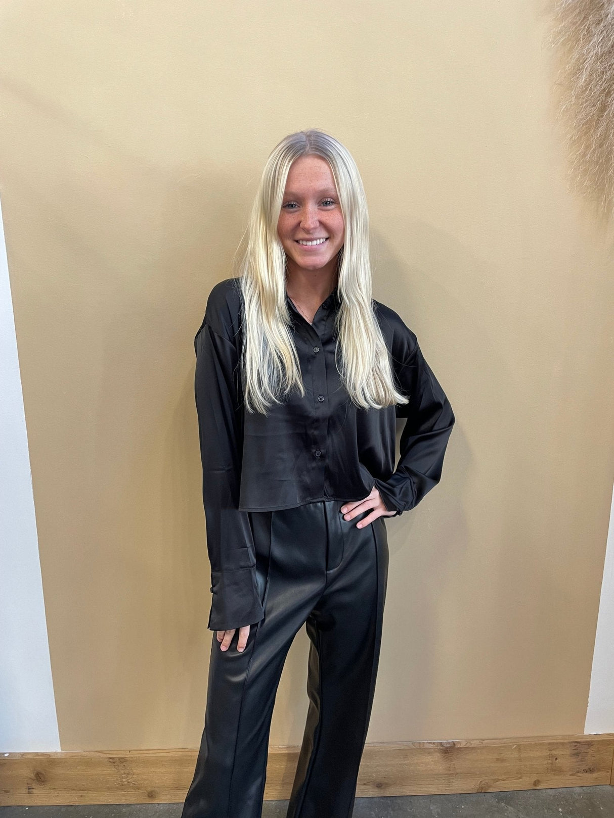 Chloe Satin Blouse From Arete Style