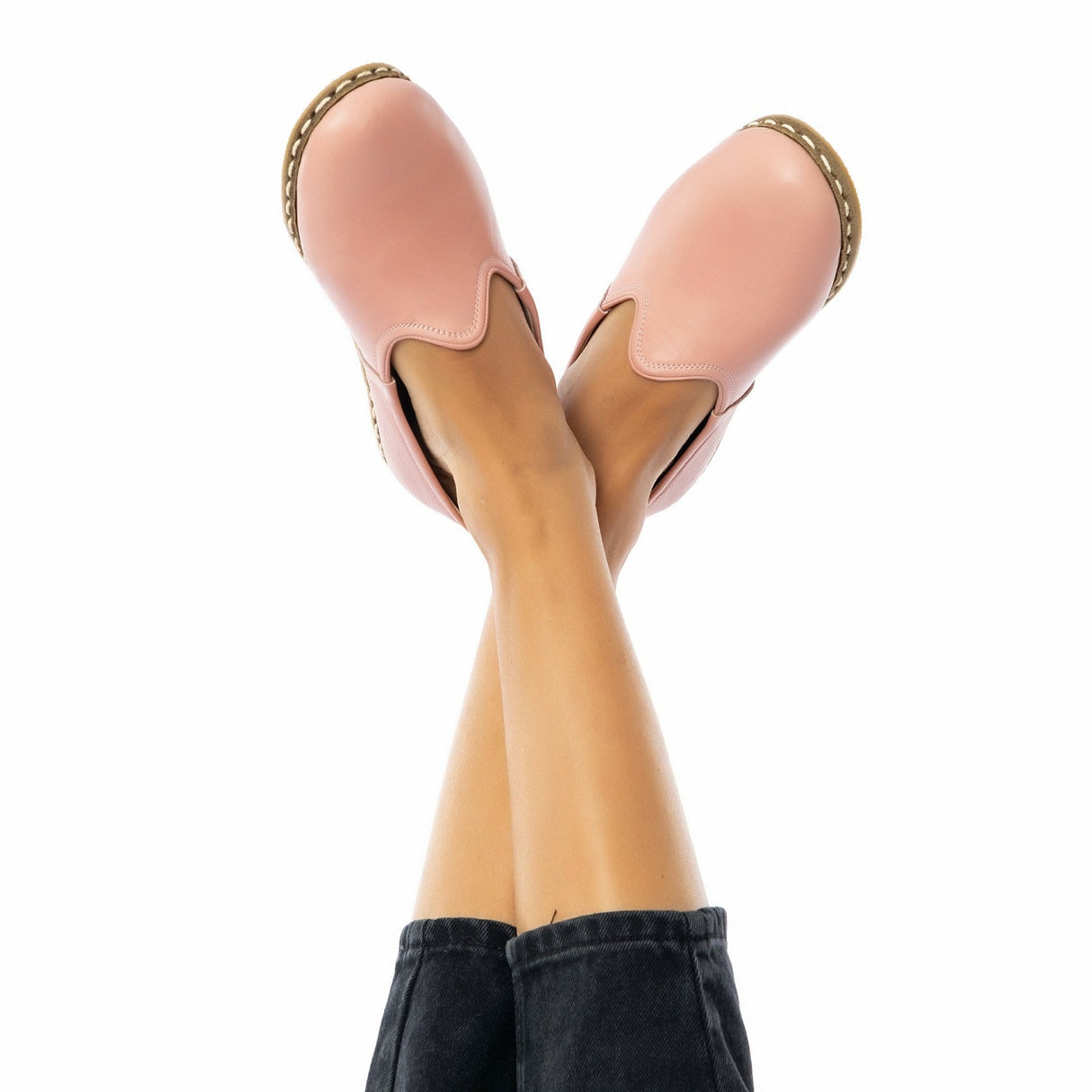 Men's Powder Pink Slip On Shoes from Atlantis Handmade Shoes