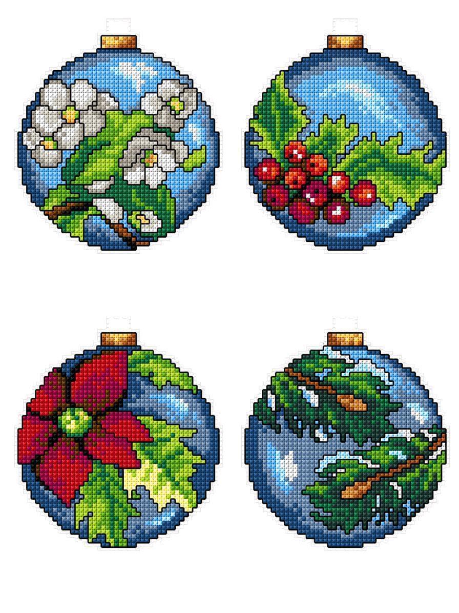 Christmas Ornaments 116CS Counted Cross-Stitch Kit From Wizardi