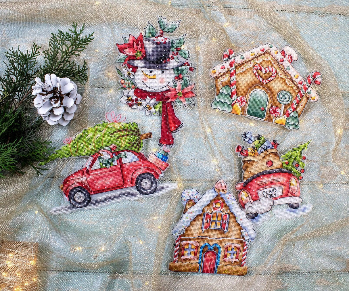 Christmas Ornaments Kit L8055 Counted Cross Stitch Kit from Wizardi