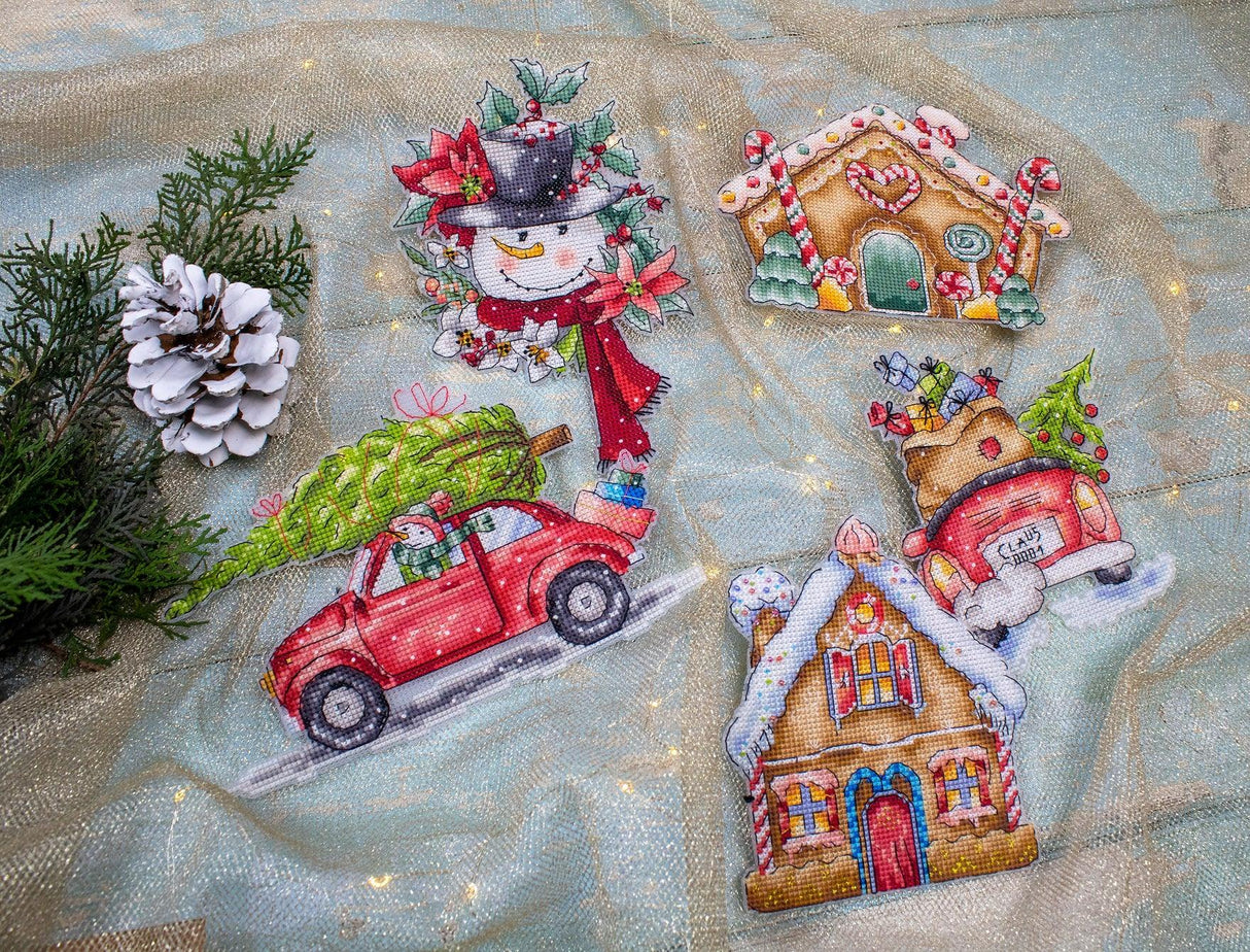 Christmas Ornaments Kit L8055 Counted Cross Stitch Kit from Wizardi