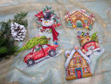 Christmas Ornaments Kit L8055 Counted Cross Stitch Kit from Wizardi